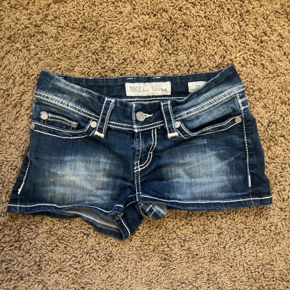 BKE Dark Blue Washed Jean Shorts